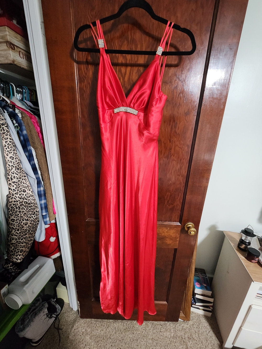 Vintage Jessica McClintock Gunne Sax Red Satin Maxi Gown Size 3